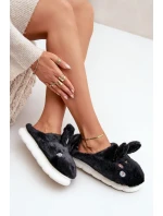 Papuče z umelej kožušiny s motívom králika Black Natasha