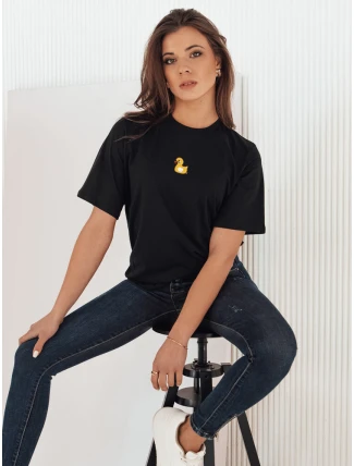 Dámske tričko s nášivkou MIA ROSE black FashionStreet RY2255