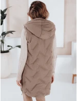 Dámska dlhá prešívaná vesta s kapucňou FashionStreet TY5098 Dámska dlhá prešívaná vesta s kapucňou FashionStreet TY5098