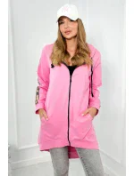 Mikina so zipsom na chrbte svetlo ružová