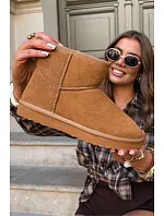 Kožené semišové snehule s vyhrievaním Camel Amandine Kožené semišové snehule s vyhrievaním Camel Amandine