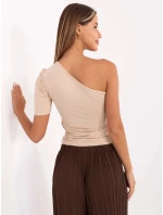 Dámske béžové tričko na jedno rameno (190101) Dámske béžové tričko na jedno rameno (190101)