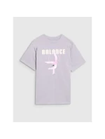 Dievčenské tričko oversize s potlačou 4F 4FJRSS25TTSHF2646-25S