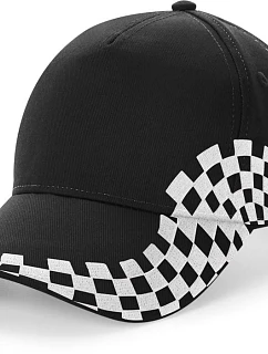 Beechfield B 159 5-panelová čiapka s kšiltom „Grand Prix“ 53.0159 čierna