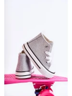 Dziecięce Trampki Wysokie Srebrne Catrina