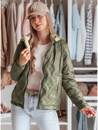 Dámska obojstranná prechodná bunda SYLVIAN zelená FashionStreet TY4860 Dámska obojstranná prechodná bunda SYLVIAN zelená FashionStreet TY4860