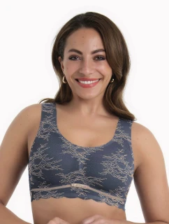 Esenciálna čipkovaná braletka s penovou výplňou 5400 sivá/ružová - Anita Classix