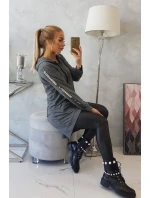 Mikina so zipsom na chrbte graphite melange