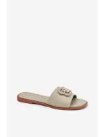 Płaskie Klapki Damskie Z Ozdobnym Detalem Zielone Nenitta