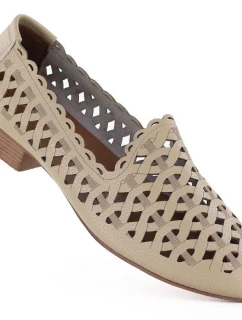 Dámske kožené béžové semišové čižmy Jezzi OL50-1