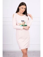 Šaty s potlačou lásky v púdrovo ružovej farbe Šaty s potlačou lásky v púdrovo ružovej farbe