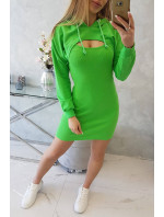 Šaty s mikinou zelené neónové