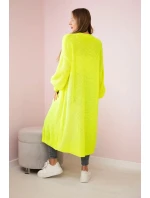 Sveter dlhý sveter žltý neónový