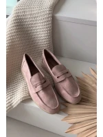 Dámské mokasyny z eko semiše Špinavě růžová Renelia