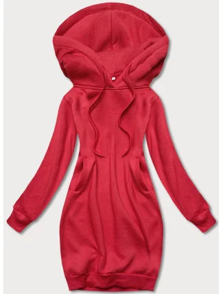 Dlhá červená tepláková mikina (YS10005-18)