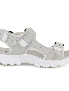 Dámske kožené športové sandále so suchým zipsom sivé Artiker 56C1244