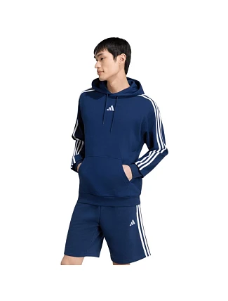 Pánska mikina adidas Essentials 3-Stripes French Terry Hoodie, tmavomodrá, KY4203