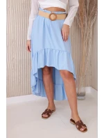 Sukňa s dlhšou zadnou časťou modrá