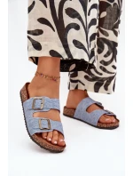 Damskie Klapki Na Korkowej Platformie Z Klamrami Jasny Jeans Vesina Damskie Klapki Na Korkowej Platformie Z Klamrami Jasny Jeans Vesina