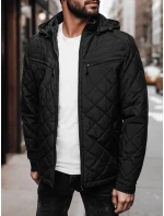 Pánska prechodná bunda s kapucňou čierna FashionStreet TX4991 Pánska prechodná bunda s kapucňou čierna FashionStreet TX4991