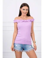 Španielska blúzka s volánikmi fialová