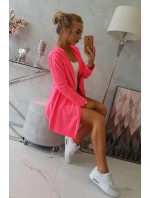 Voľná bunda s kapucňou ružová neónová Voľná bunda s kapucňou ružová neónová