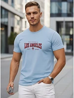 Pánske bavlnené tričko s nápisom, svetlo modré, FashionStreet NX5136R Pánske bavlnené tričko s nápisom, svetlo modré, FashionStreet NX5136R