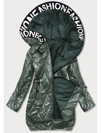 Zelená prešívaná bunda s kapucňou (B8082-10) Zelená prešívaná bunda s kapucňou (B8082-10)