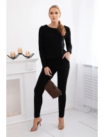 Kombinéza z viskózy v páse čierna