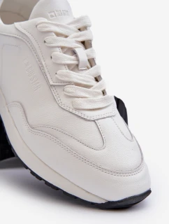 Sneakersy Męskie Skórzane BIG STAR NN174288 Białe