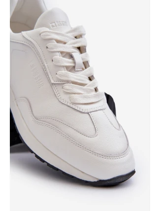 Sneakersy Męskie Skórzane BIG STAR NN174288 Białe