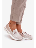 Skórzane Mokasyny Damskie S.Barski GR51-598 Perłowy Róż