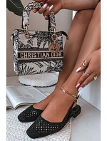 Prodyšné baleríny z eko semiše černé Farivelle