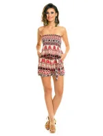 Overal dámsky Šortkové AIRIS kvetovaný - Kvetovaná / XL / XXL - AIRIS