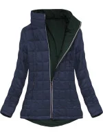 Zelená a tmavomodrá obojstranná prechodná bunda (7699)