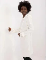 Ecru pletené šaty s kapucňou (0582)