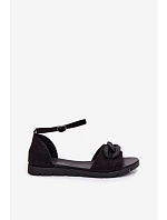 Dámske ploché sandále s reťazou Vinceza 17320 Black Dámske ploché sandále s reťazou Vinceza 17320 Black
