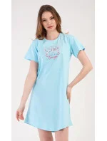 Dámska nočná košeľa s krátkym rukávom Eliska mint - Vienetta Dámska nočná košeľa s krátkym rukávom Eliska mint - Vienetta