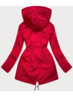 Červeno-šedá obojstranná dámska bunda parka (XW581X)