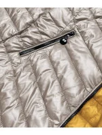 Béžovo-tmavo žltá obojstranná dámska prešívaná bunda (M20-7636-62+75)