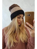 Bojana fleecová čiapka K265 black+beige+cappuccino
