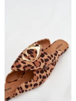 Dámské pantofle Mule s ozdobným zlatým detailem Panterka Galvella