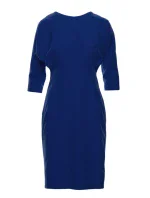 S242 Šaty s netopierími rukávmi - tmavo modré