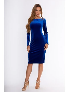 M934  Velvet sheath dress - royal blue
