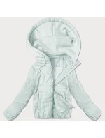Dámska krátka bunda v svetlej pistáciovej farbe s kapucňou J Style (16M9236-176)