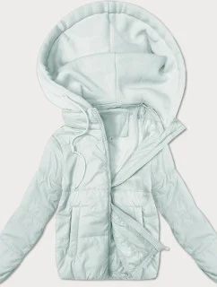 Dámska krátka bunda v svetlej pistáciovej farbe s kapucňou J Style (16M9236-176)
