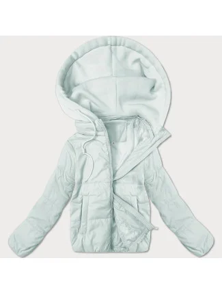 Dámska krátka bunda v svetlej pistáciovej farbe s kapucňou J Style (16M9236-176)