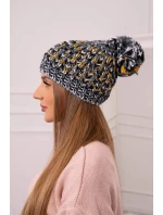 Dámska čiapka s brmbolcom Maria K335 tmavo šedá