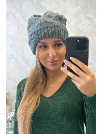 Dámska čiapka Nastia K373 tmavo šedá Dámska čiapka Nastia K373 tmavo šedá