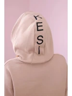 Bavlnená súprava s potlačou tmavo béžovej farby